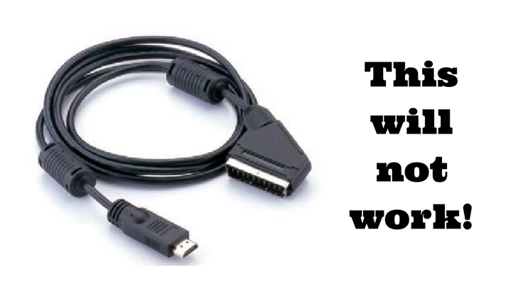Scart to HDMI cable